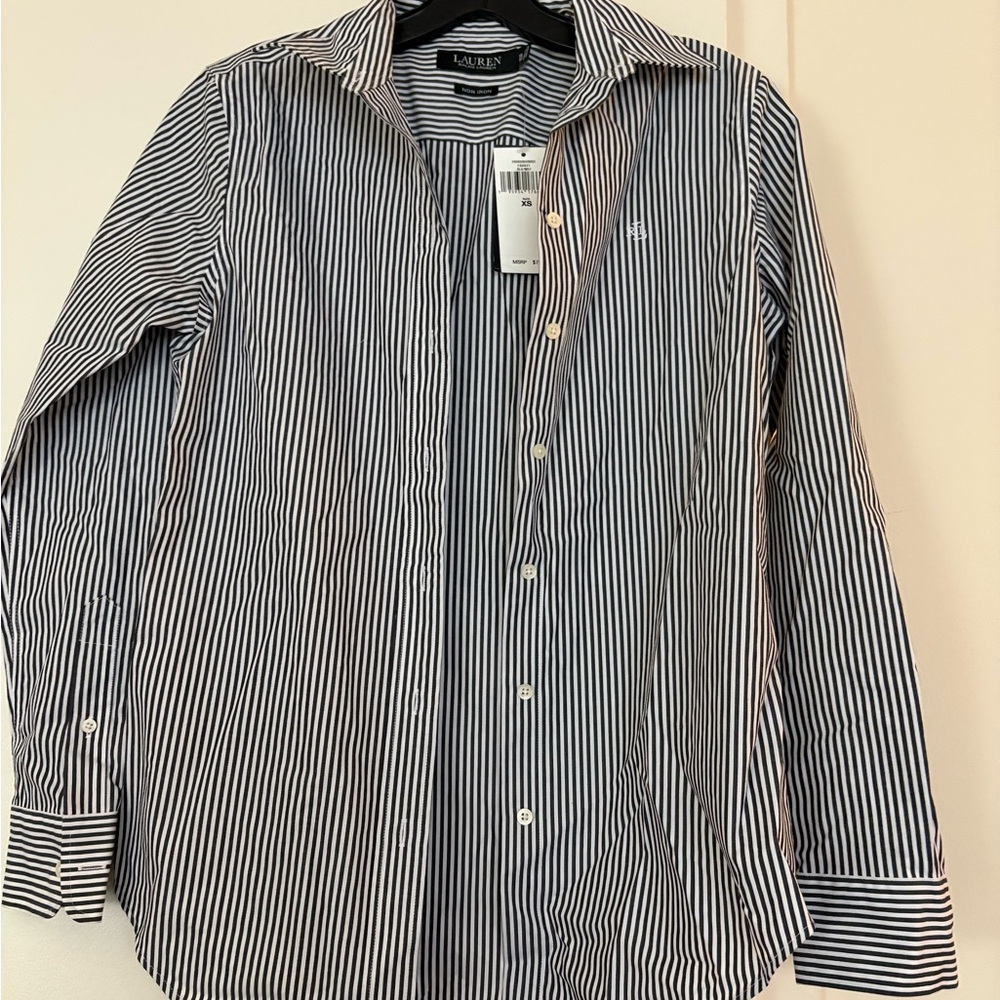 Ralph Lauren Black and White Striped Shirt